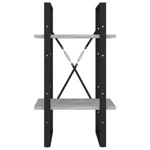 Libreria in legno ingegnerizzato a 2 livelli in grigio cemento 15.7 "x 11.8" x 27.6 "taglia elegante grigio cemento - Product Image 5