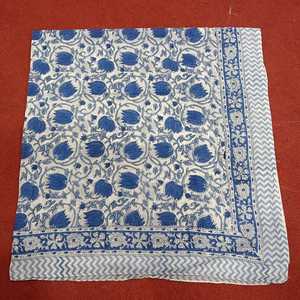 Handcrafted Chanderi Cotton Dupatta Stylish Party Shawl Hand Block Print Leaf Pattern Lightweight Summer - Product Image 2