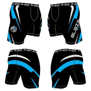 Conjunto de Camiseta de Compresión de Manga Larga y Leggings para Hombre, Color Negro y Azul, Diseño Gráfico Blaze Fightwear, Ropa Deportiva para Entrenamiento y Gimnasio - Product Image 6