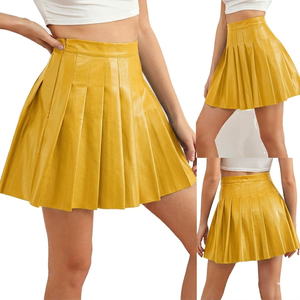 Falda de Verano para Mujer, de Secado Rápido, Diseño Casual, Transpirable, Antiestática, Color Liso Teñido, PU Natural - Product Image 1