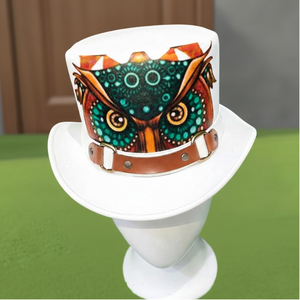 Chapeau haut de forme en cuir fait main de qualité supérieure, sur mesure, unisexe, pour la fantaisie et le gothique, steampunk, cosplay - Product Image 5