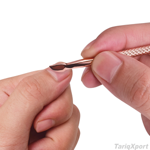 Pousse-cuticules carré double face en acier inoxydable, nettoyeur cuillère réutilisable, instrument de manucure professionnel, boîte personnalisable avec logo - Product Image 5