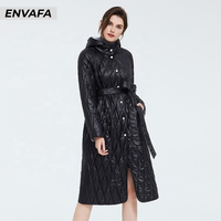 Nouvelle Tendance : Manteau Long Imperméable et Pliable pour Femme, Grande Taille, Style Trench, Noir Rembourré, Idéal Automne