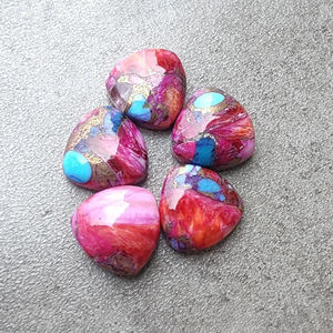 Turquesa Natural Rosa de Ostra Espinosa, Cabujón Trillón Calibrado con Base Plana, Gema | Disponibles en Todos los Tamaños - Product Image 2