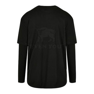 เสื้อยืดผู้ชายสองชั้นคุณภาพสูงแบบ Private Label ผลิตจากผ้าฝ้าย จำนวนมาก - Product Image 2