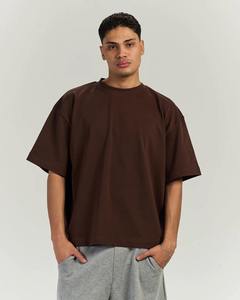 T-shirt pour homme en gris foncé uni, col rond, manches courtes, respirant, décontracté, à porter en été - Product Image 5