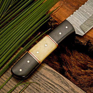 Couteau de chasse BA Enterprises BA-255, artisanal, en acier Damas de qualité industrielle, lame fixe, pointe tombante, couteau de survie - Product Image 4
