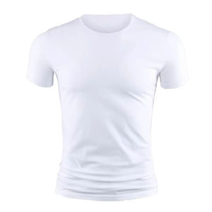 เสื้อยืดแขนสั้นคอกลมสีพื้นสำหรับผู้ชาย ผ้าถัก สวมใส่สบาย สีเขียว ทรงปกติ ระบายอากาศได้ดี ผ้าเจอร์ซีย์คอตตอน 100% - Product Image 3