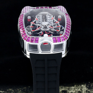 Cool, Exquisite and Luxurious Colored <b>Diamond</b>-encrusted Bezel Casual Business Tourbillon Automatic Mechanical Men's <b>Watch</b> - Product Image 4