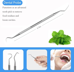 dental surgical instruments Dental <b>Tools</b> 3Pcs <b>Plaque</b> <b>Remover</b> Teeth Cleaning <b>Tools</b> Set German Stainless Steel Hygiene Kit - Product Image 3