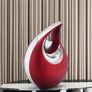 Urna Funeraria de Metal Mate Hecha a Mano, Diseño de Lágrima Roja Grande, Estilo Moderno, Color Rojo, Disponible al por Mayor para Cenizas Humanas - Product Image 2