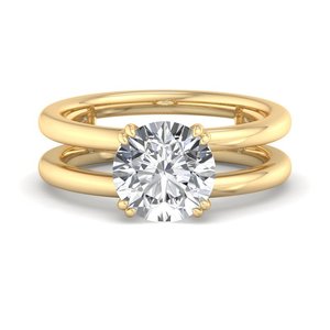 Bague en argent sterling 925 pour femme, avec diamant moissanite taille ronde, double bande, cadeau de fiançailles - Product Image 3