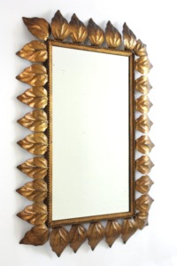 Traditional Brass Mirror With <b>Leaf</b> Design Handmade <b>Wall</b> <b>Decor</b> Framed Metal Art - Product Image 3