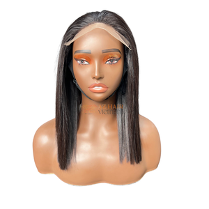 วิกผมตรงแบบขายส่ง 5x5 Swiss Lace Frontal Bob Wig ผมเวียดนามแท้ เรียงเกล็ดผมอย่างดี ผมแท้ Remy - Product Image 1