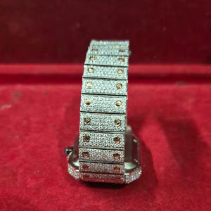 Montre Chronographe Numérique Saphir MF Jewels de Luxe en Moissanite et Quartz, Bracelet en Acier Inoxydable Unisexe, Style Rappeur Squelette Plongeur - Product Image 1