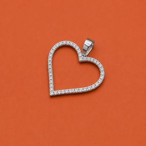 Collier pendentif cœur en argent sterling 925 de luxe avec moissanite VVS, cadeau de fiançailles pour femme - Product Image 2