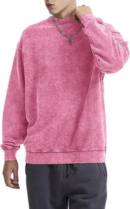 Sudadera de Cuello Redondo para Hombre, Lavado Ácido, 100% Algodón, Transpirable, Anti-Pilling, Anti-Arrugas, Secado Rápido, Duradera - Product Image 2