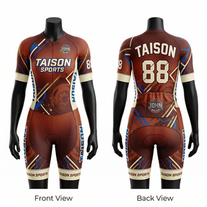 Premium polyester <b>roller</b> skating uniform women teal breathable fabric wave panel design front zipper custom sublimation logo - Product Image 3