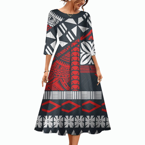 Vestidos Tapa Tradicionales Samoanos Polinesios con Estampado Tribal al por Mayor, Vestidos Personalizados para Mujer, Vestidos Sexys de Moda para Fiestas - Product Image 4