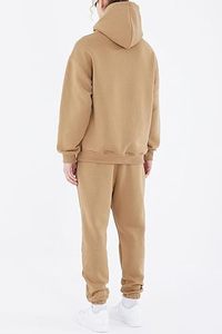 Sweat-shirt à capuche uni pour homme, ensemble de survêtement à manches longues, 100% coton, vêtements décontractés d'automne avec poches latérales, taille élastique - Product Image 5