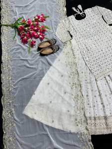 Vestidos de Novia Musulmanes de Manga Corta, Talla Grande, Estilo Sirena/Trompeta Africana, Cola Desmontable, Bordado, Chifón Vintage 70294 - Product Image 6