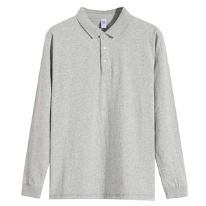 Camiseta Polo de Manga Larga para Hombre al por Mayor, 250 g/m², 100% Algodón, Tejido Jersey Grueso, Suave, Transpirable, Duradero, Calidad Premium - Product Image 1