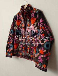 Suzani brodé à la main en velours respirant, fini, pour femme, style vintage cachemiri, bohème, traditionnel indien, artisanal, taille standard - Product Image 6