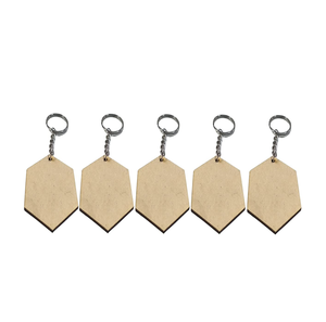 Most Selling MDF Keyring Home <b>Keys</b> Heart Star Butterfly Pentagon <b>Square</b> Shape Wholesale MDF Keychain - Product Image 4