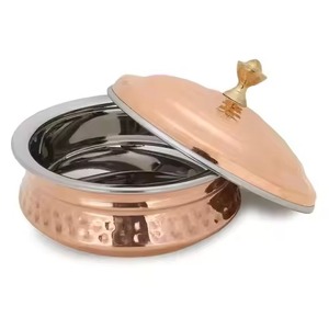 Juego de 4 piezas de lujo de utensilios de cocina de acero inoxidable con perillas de hoja de calabaza en latón dorado, que incluye olla, cacerola y sartén - Product Image 2