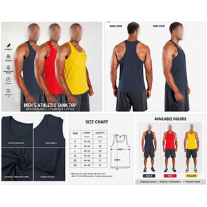 Custom Mens 100% Cotton Gym Tank Top Breathable Knitted Fitness Singlet Solid Running Sports Vest Plus Size - Product Image 6