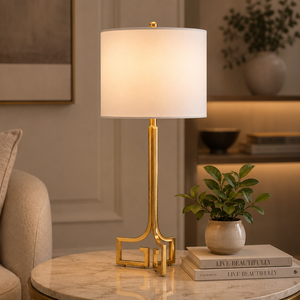 Lámpara de Mesa Metálica Regal Heritage con Base de Hierro en Bronce Antiguo y Pantalla de Tela Plegada, Iluminación Ambiental Cálida para Interiores Clásicos - Product Image 3