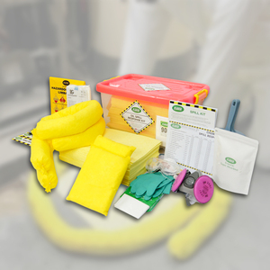 45L Chemical Spill Kit with Transparent Storage Box Hazardous Liquid Absorbent Emergency Response Kit for Industrial Workplace - Product Image 1