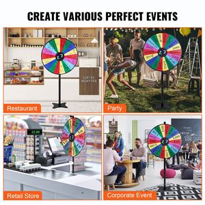 Ruota della Fortuna Girevole da 36 Pollici con 18 Scomparti, Design a Ruota della Roulette, Lavagna Cancellabile a Secco, 2 Pennarelli, Articoli Promozionali per Feste - Product Image 3
