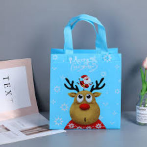 Bolsa de asas de Navidad personalizada de alta calidad Artículo de seda personalizado Patrón de estilo Carta Promoción Aus para exportación - Product Image 5