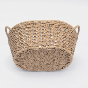 Oval Woven Straw <b>Basket</b> with Handle – Minimalist & Elegant Nordic Style - Product Image 4