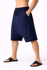 Wholesale Custom Men's Drop Crotch <b>Harem</b> <b>Shorts</b> Casual Drawstring Pocket <b>Shorts</b> OEM ODM Manufacturer - Product Image 2