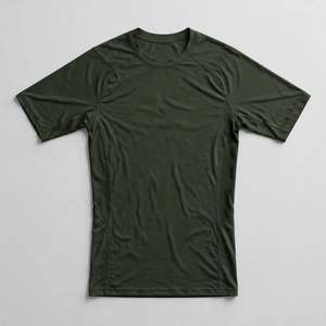 Chemise décontractée élégante à manches courtes et col en V pour homme, gris foncé, à compression, séchage rapide, en maille sergé Spandex/Nylon, idéale pour l'été - Product Image 6
