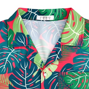 เสื้อฮาวายชายหาดลายดอกไม้พิมพ์ลายตามสั่ง แขนสั้น ติดกระดุม เสื้อสำหรับวันหยุดฤดูร้อน รับผลิตแบบ OEM ODM ขายส่ง - Product Image 3