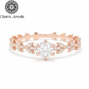 Anillo de Compromiso Charm Jewells con Moissanita, Plata 925, Certificado IGI, 3 GM, Engaste Clásico de Puntas, Anillo de Boda Romántico para Mujer - Product Image 2