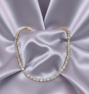 Luxury Women's 18K Gold Filled Moissanite <b>Choker</b> Necklace Round Brilliant Cut Channel Setting Wedding Jewelry - Product Image 4