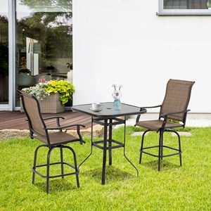 Sgabelli da Bar Girevoli di Design Scandinavo di Alta Qualità con Braccioli, Telaio in Acciaio Morbido e Resistente e Seduta in Tessuto per Uso in Patio o Seminterrato - Product Image 2