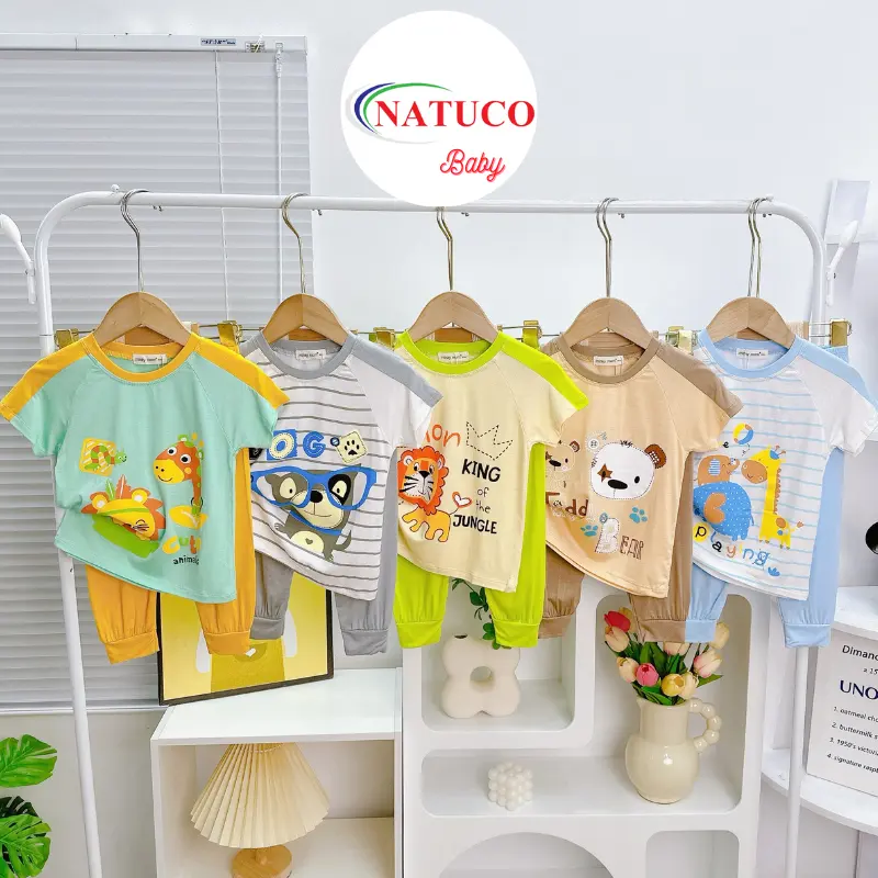 New Fashion Children Clothing Boys and Girls Short-sleeved + Long Pants Set Children Pajamas Wear Casual Winter from 8-27kg.