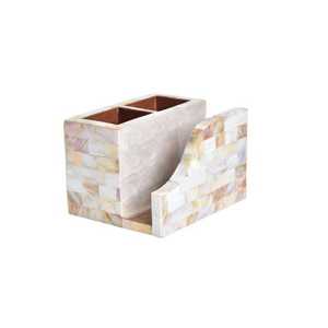 Handmade Small Cutlery <b>Tissue</b> Box Cover - Mother Of Pearl Luxury Table Décor - Product Image 2