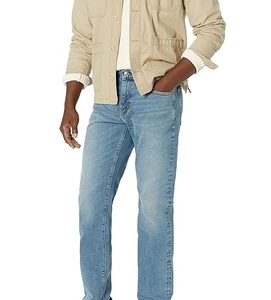 Jean en denim décontracté bleu pour homme, séchage rapide, bonne qualité, coupe droite, respirant, coupe évasée, grande taille, vente en gros - Product Image 1