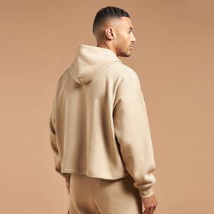 Jersey de algodón 100% de peso pesado para hombre personalizado de alta calidad, Sudadera con capucha de diseño bordado de ajuste cuadrado recortado para hombres y mujeres, proveedor - Product Image 3