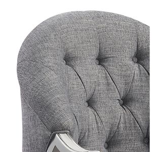 Poltrona da Soggiorno Florian in Tessuto Grigio e Finitura Bianco Antico - Product Image 4