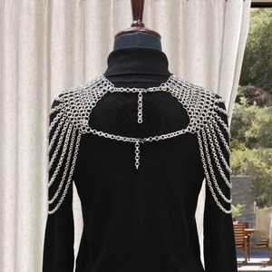 Silver Plated Stainless Steel Chainmail Armor Top Irregular Fashion Clothing Wearable Metal Craft - Product Image 2