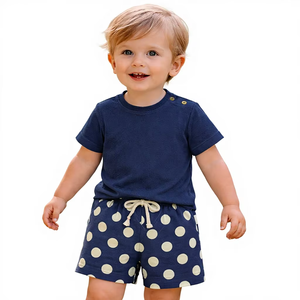 Ensemble haut et bas pour bébé garçon 100% coton biologique, personnalisé, doux, respirant, respectueux de la peau, vêtements pour nourrissons, tenue confortable pour tous les jours - Product Image 1