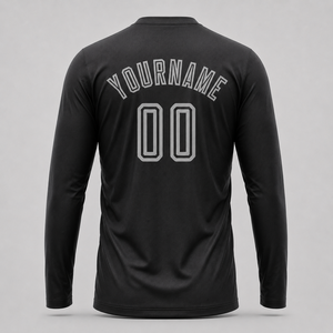 Maillot de football à manches longues pour homme, col rond, sublimation, polyester respirant, impression du nom de l'équipe, coupe ajustée, toutes saisons - Product Image 3