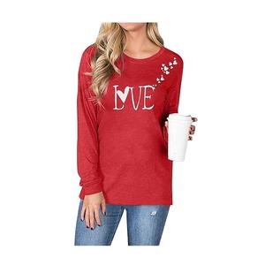 Camiseta de manga larga de Jersey individual de algodón de gran tamaño 100% para mujer, nuevo diseño, estampado informal, precio directo de fábrica, más ODM - Product Image 1